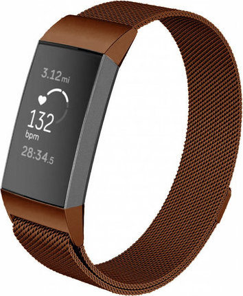 Fitbit Charge 3 & 4 milanese band - bruin
