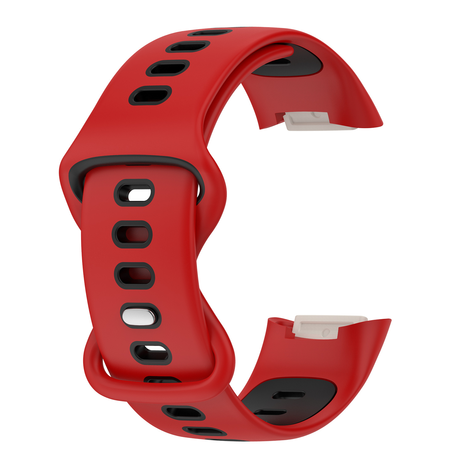 Fitbit Charge 5 dubbel sport band - rood zwart