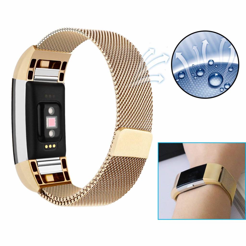 Fitbit Charge 2 milanese band - goud