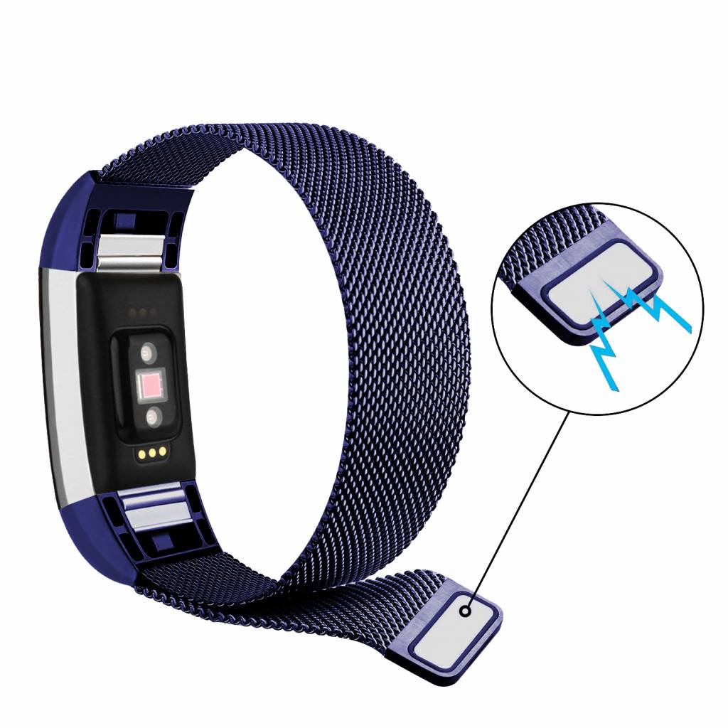 Fitbit Charge 2 milanese band - blauw