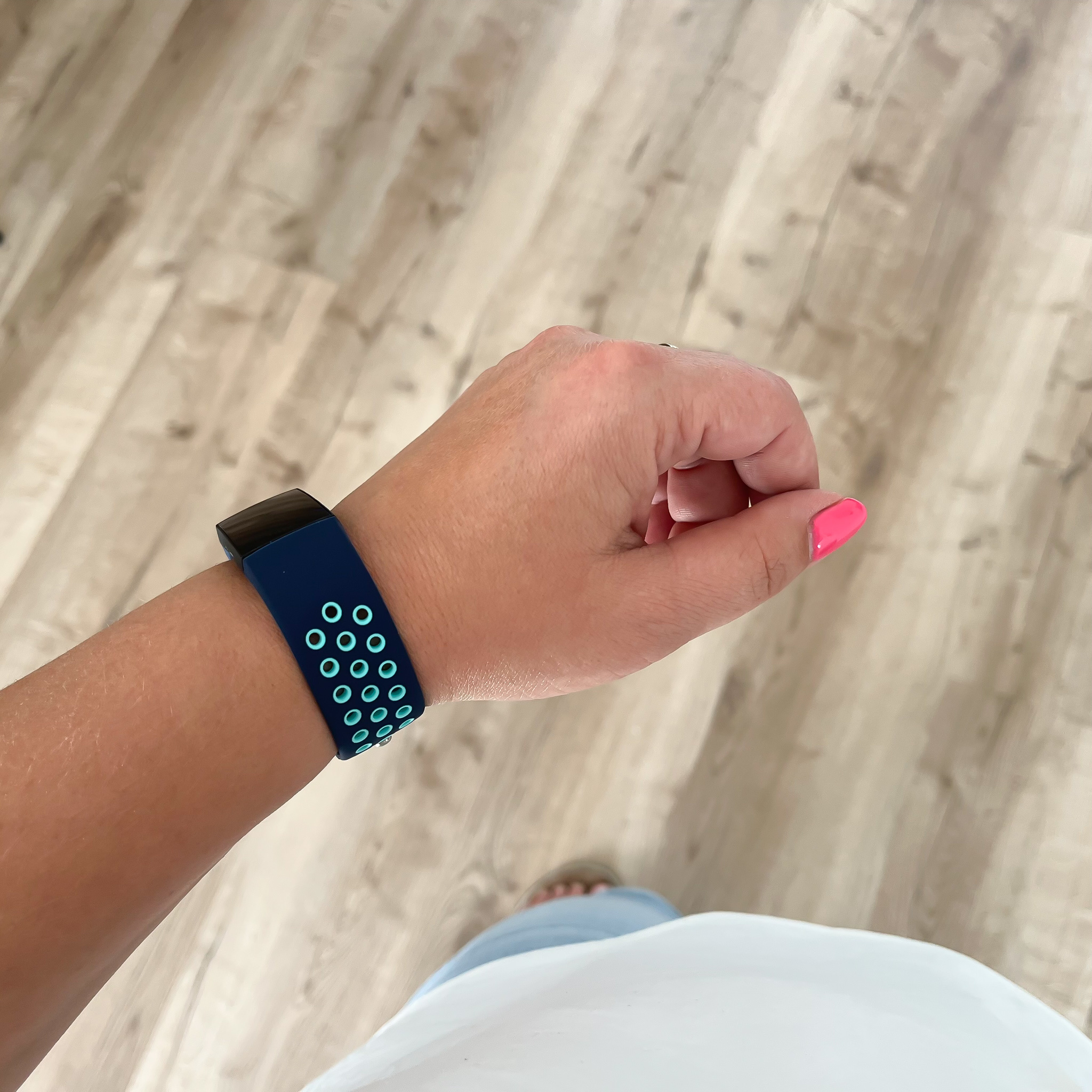Fitbit Charge 3 & 4 dubbel sport band - donkerblauw lichtblauw