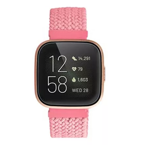 Fitbit Versa nylon gevlochten solo band - roze
