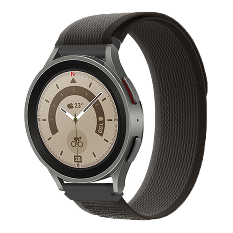 Samsung Galaxy Watch nylon trail band - zwart grijs