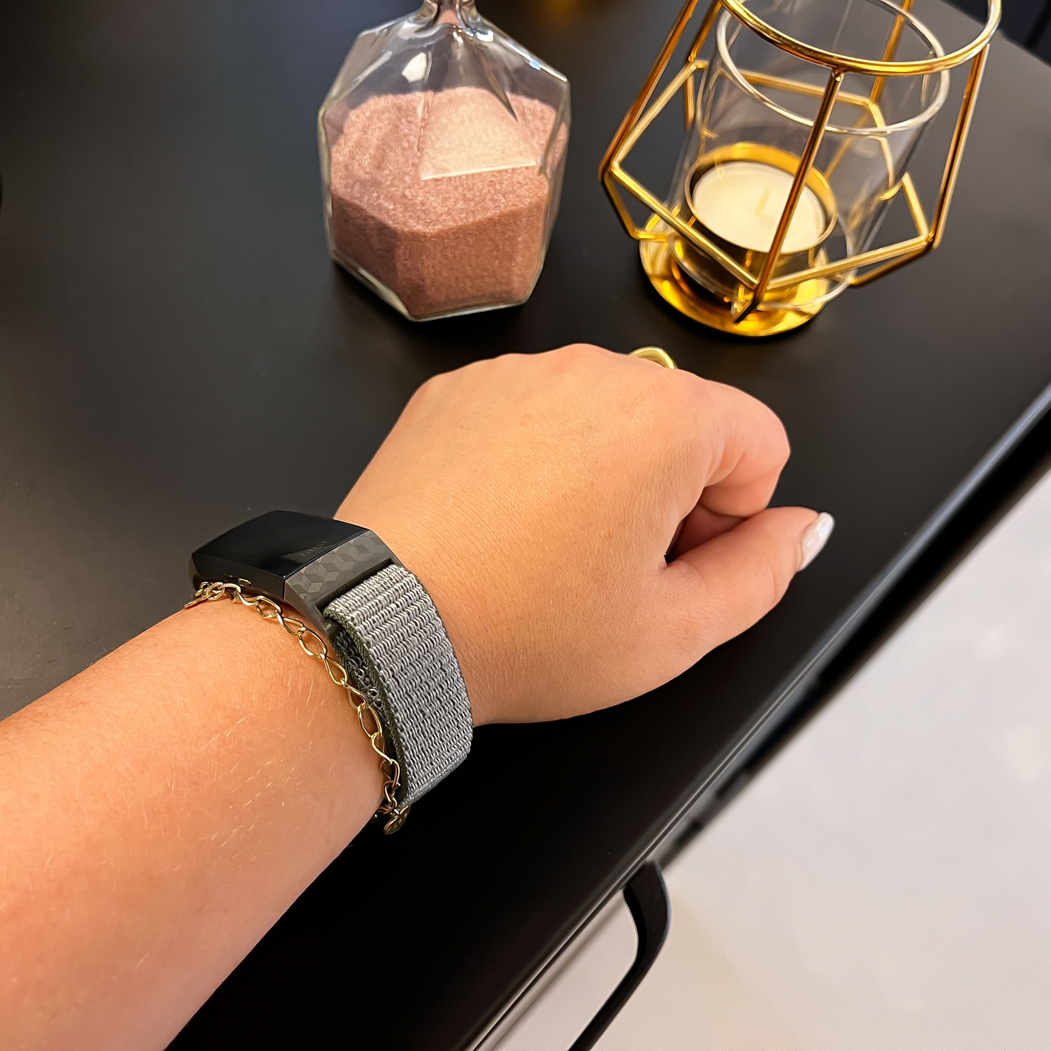 Fitbit Charge 3 & 4 nylon band - donker olijf