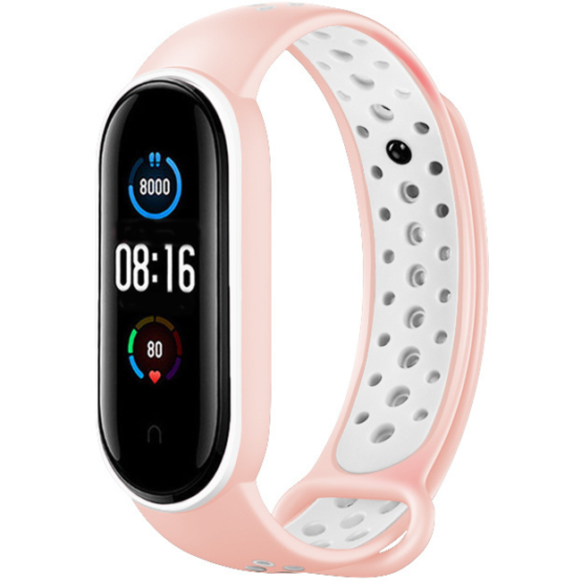 Xiaomi Mi 5/6 dubbel sport band - lichtroze wit
