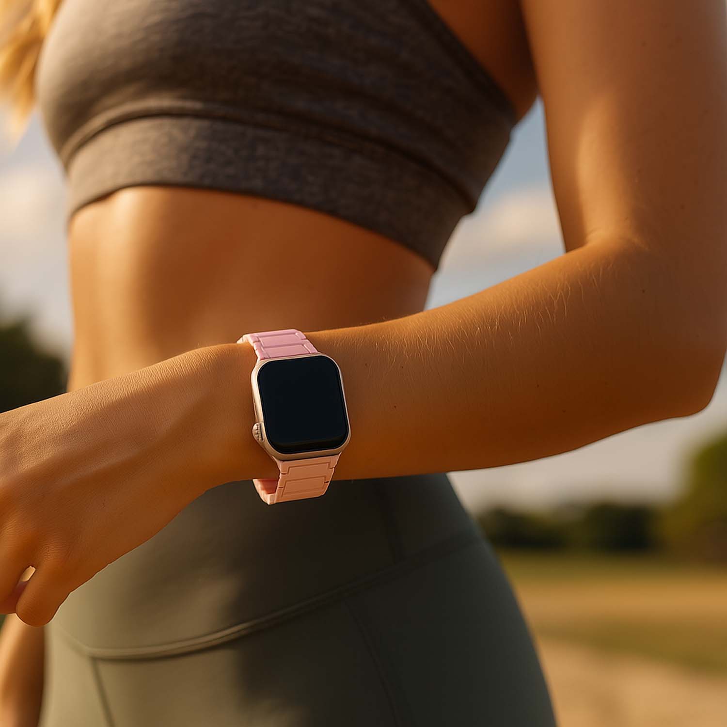 Apple Watch band Zyro – siliconen – lichtroze