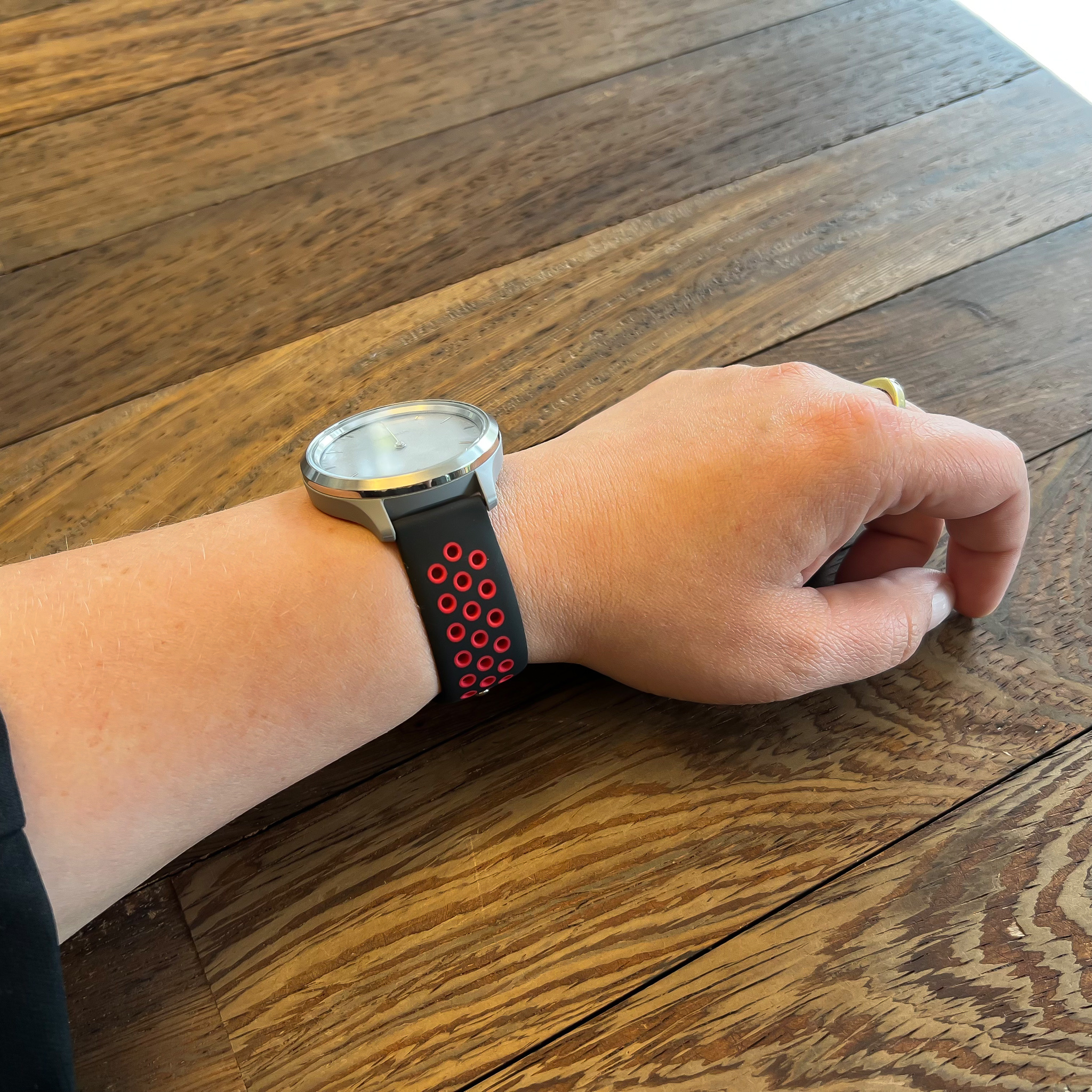 Garmin Vivoactive / Vivomove dubbel sport band - zwart rood