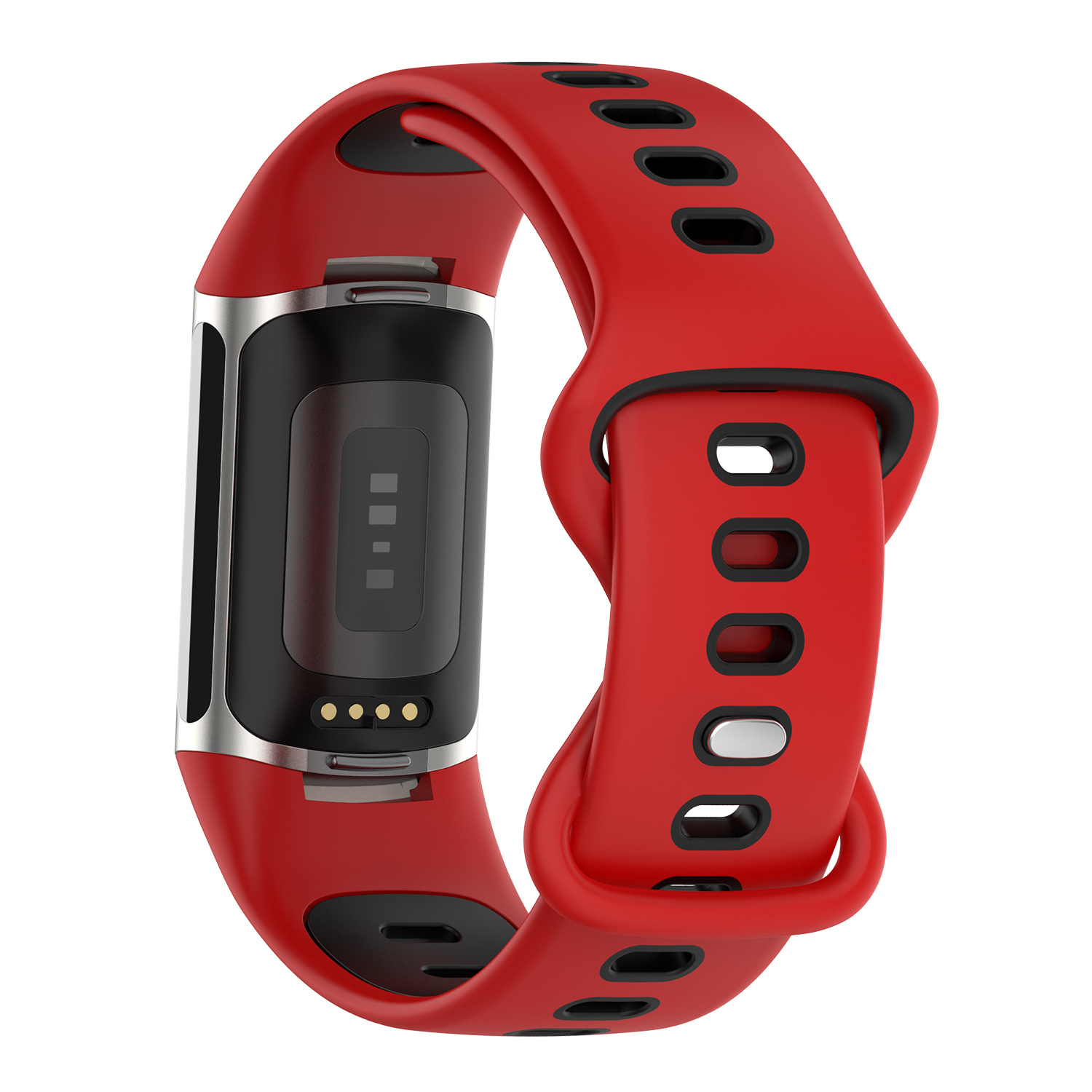 Fitbit Charge 5 dubbel sport band - rood zwart