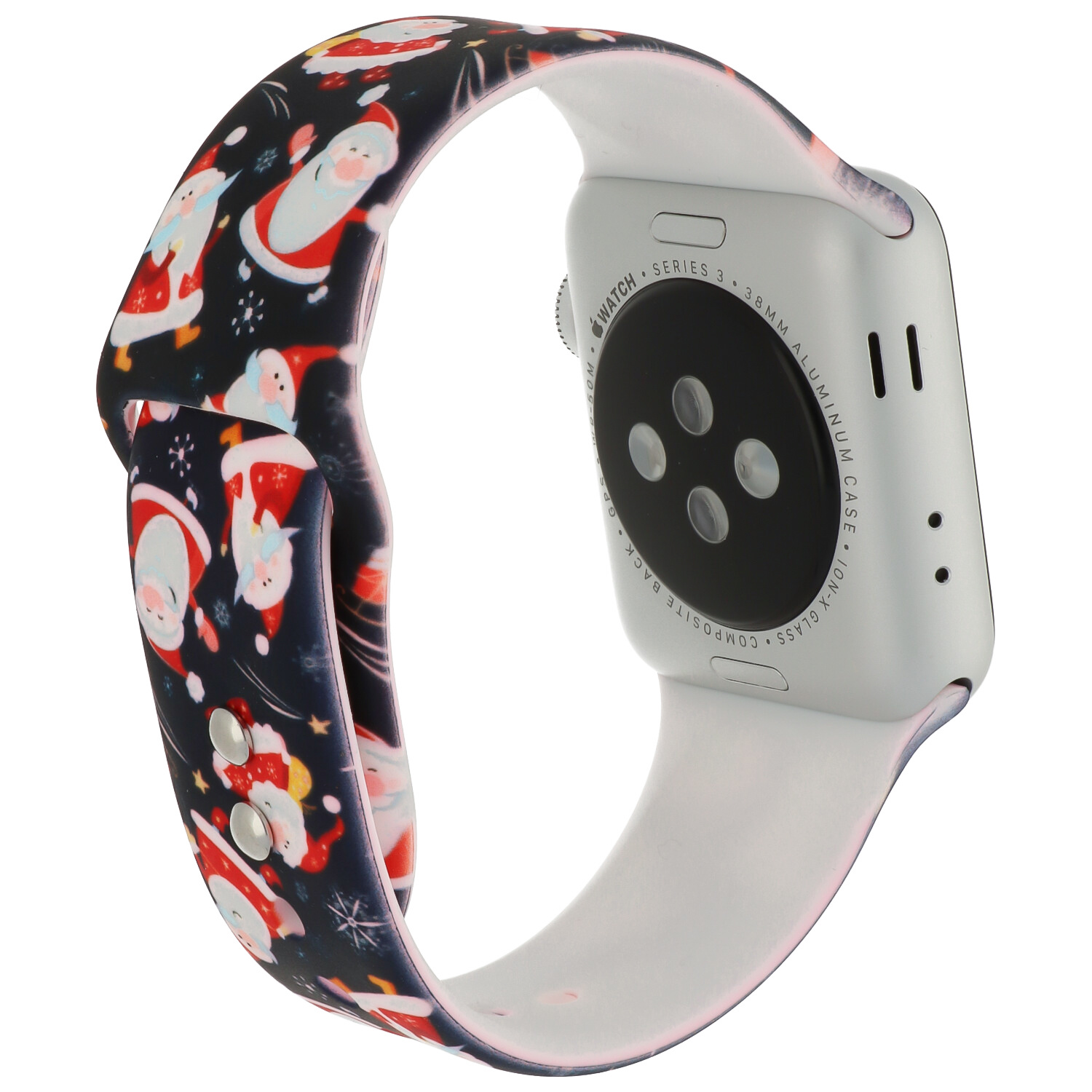 Apple Watch print sport band - kerst kerstman donkerblauw