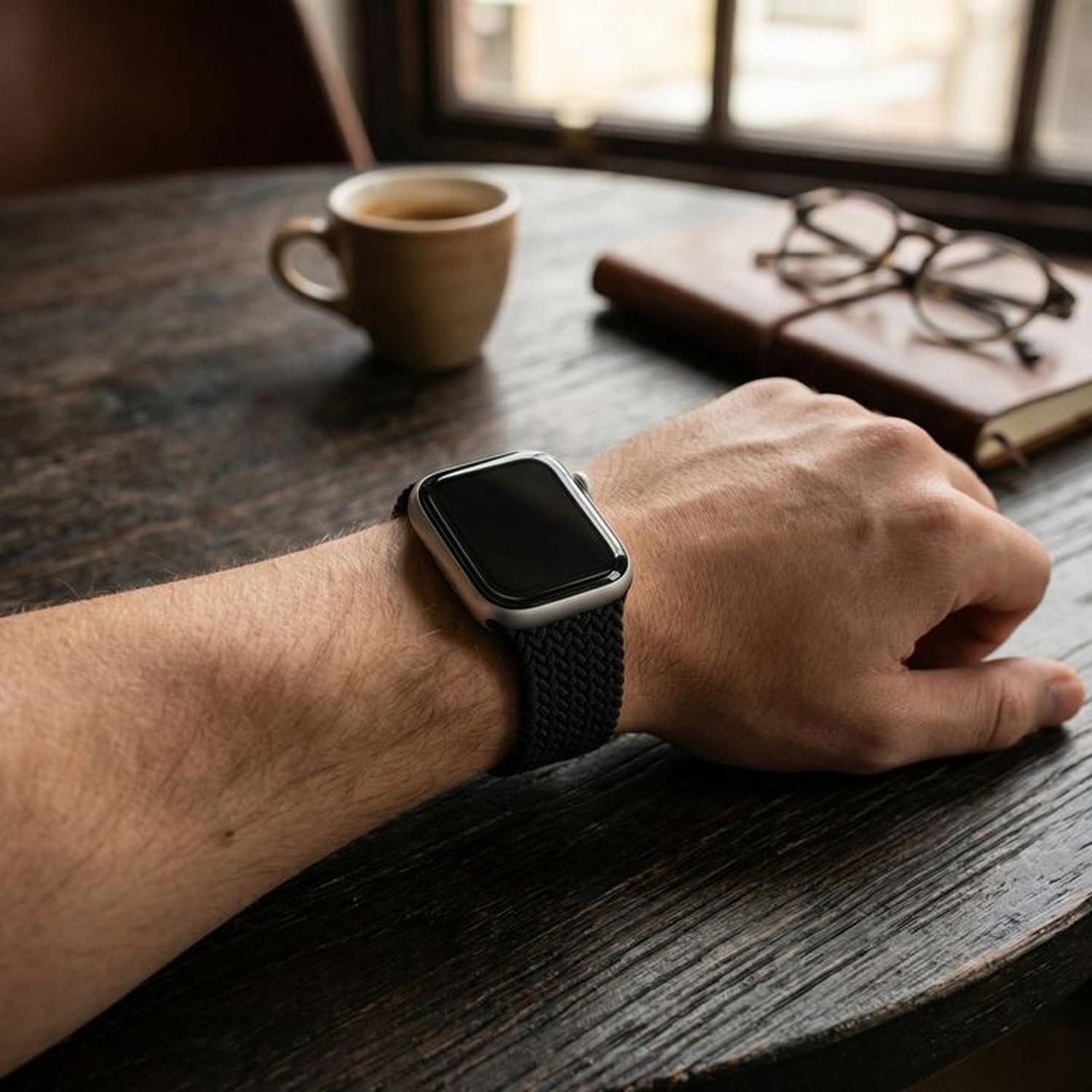 Apple-Watch-nylon-gevlochten-solo-band-zwart-2