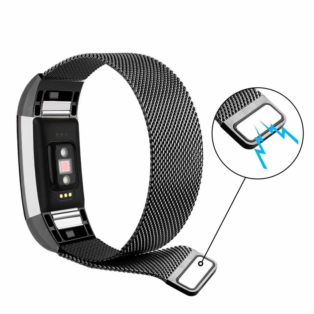 Fitbit Charge 2 milanese band - zwart
