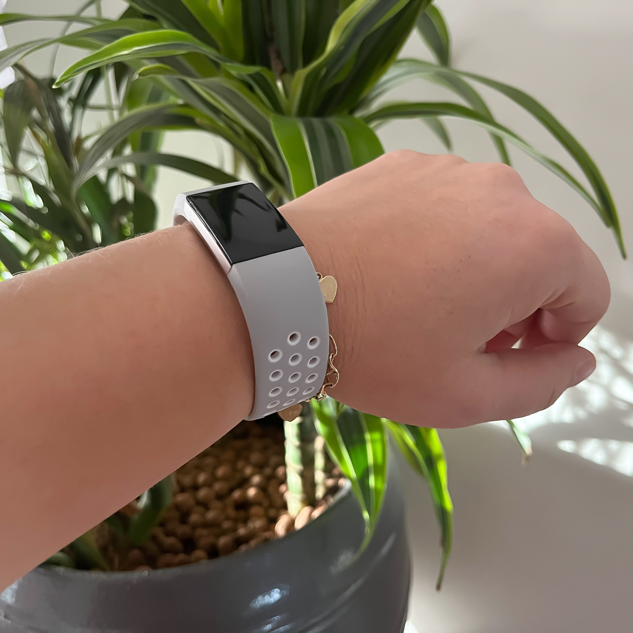 Fitbit Charge 2 dubbel sport band - grijs wit
