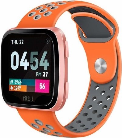 Fitbit Versa dubbel sport band - oranje grijs