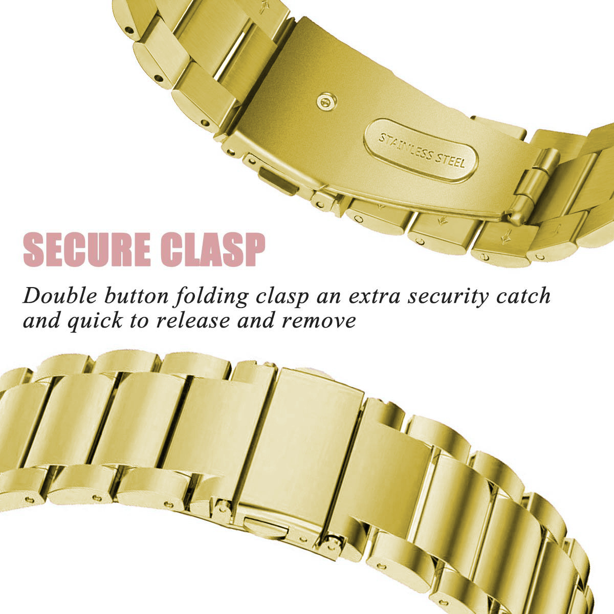 Fitbit Versa kralen stalen schakel band - goud
