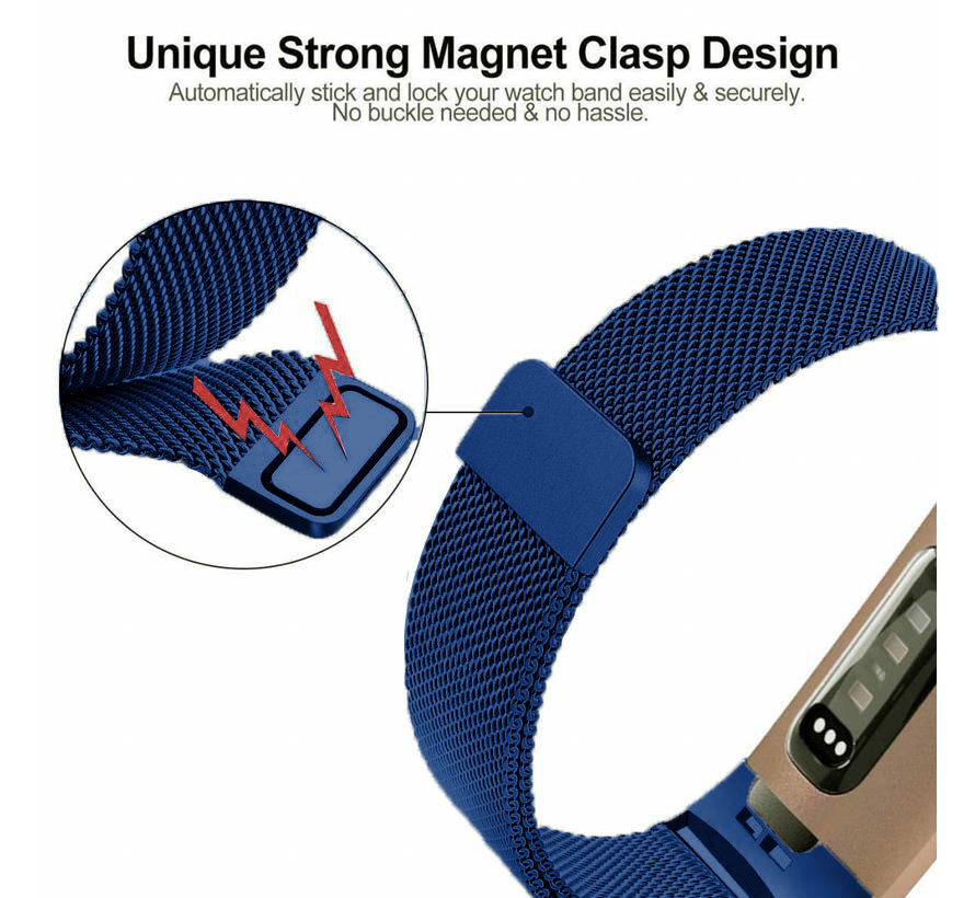 Fitbit Charge 3 & 4 milanese band - blauw