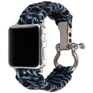 Apple Watch nylon rope band - camouflage blauw