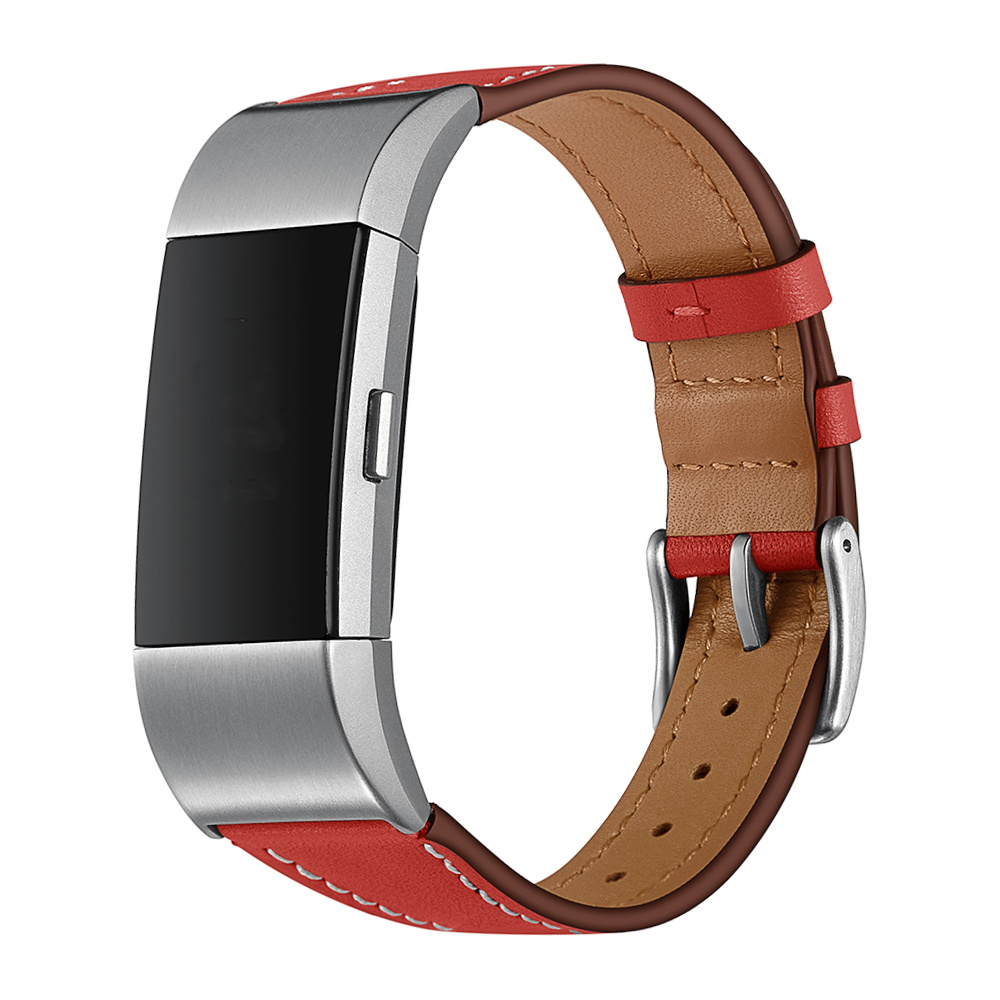 Fitbit Charge 2 premium leren band - rood