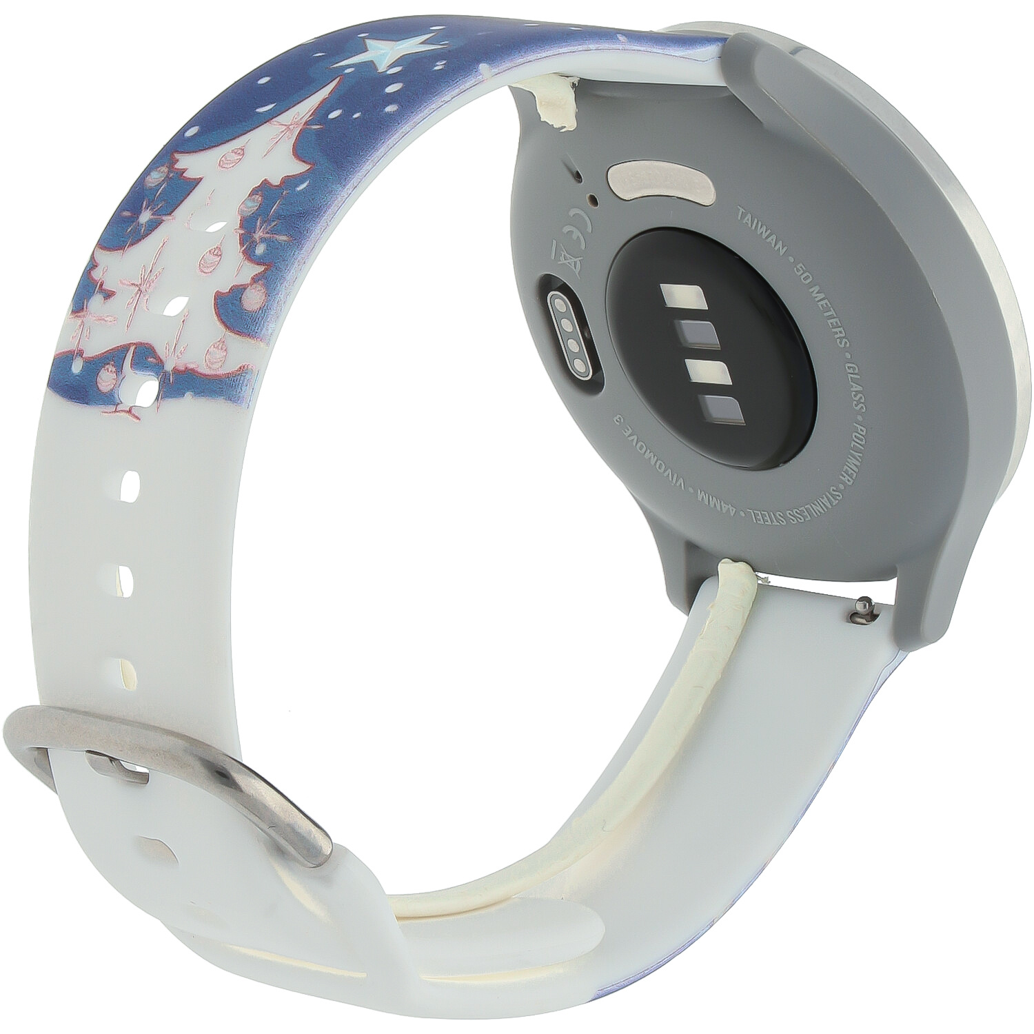 Huawei Watch print sport band - kerst sneeuwpop donkerblauw