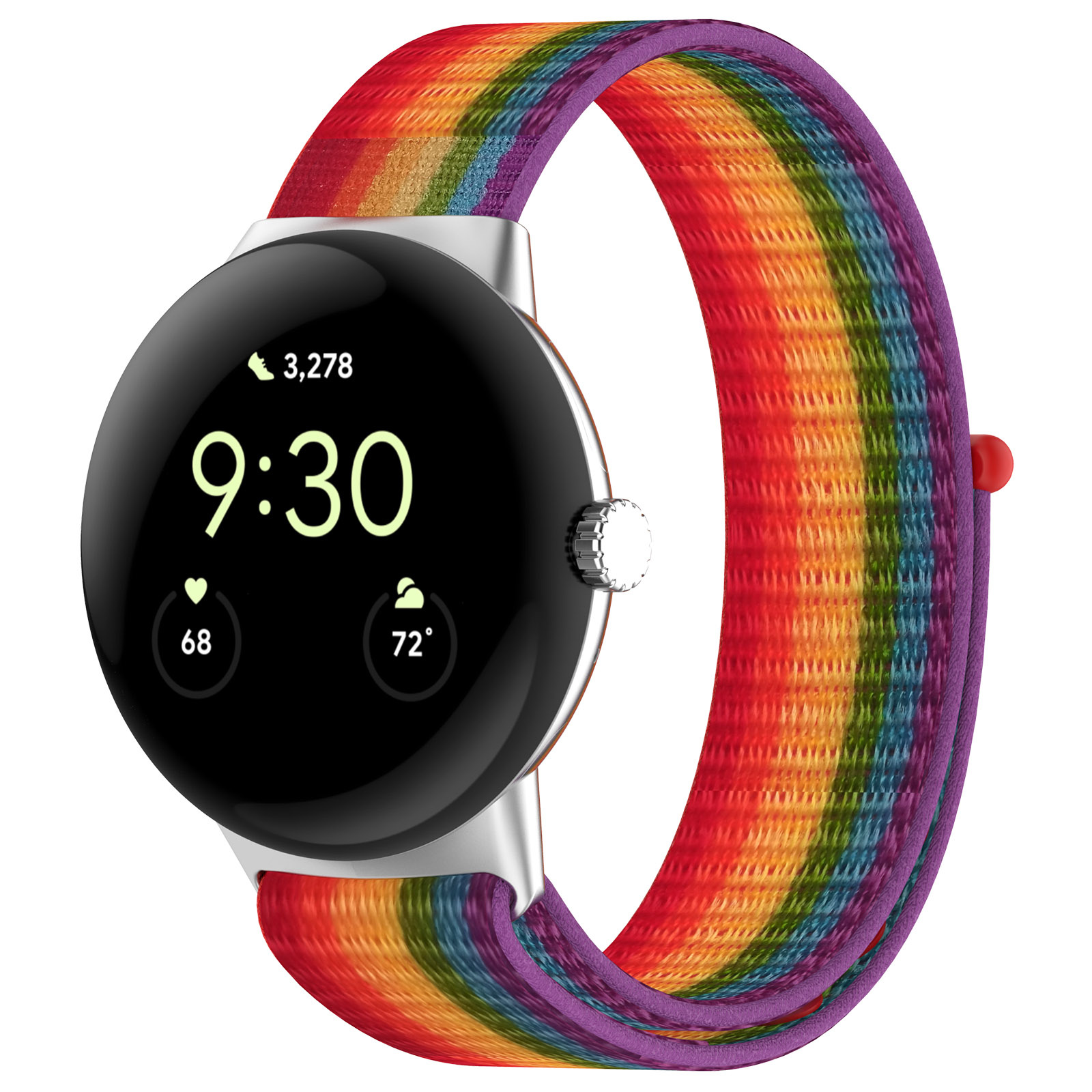 Google Pixel Watch nylon sport loop band - regenboog