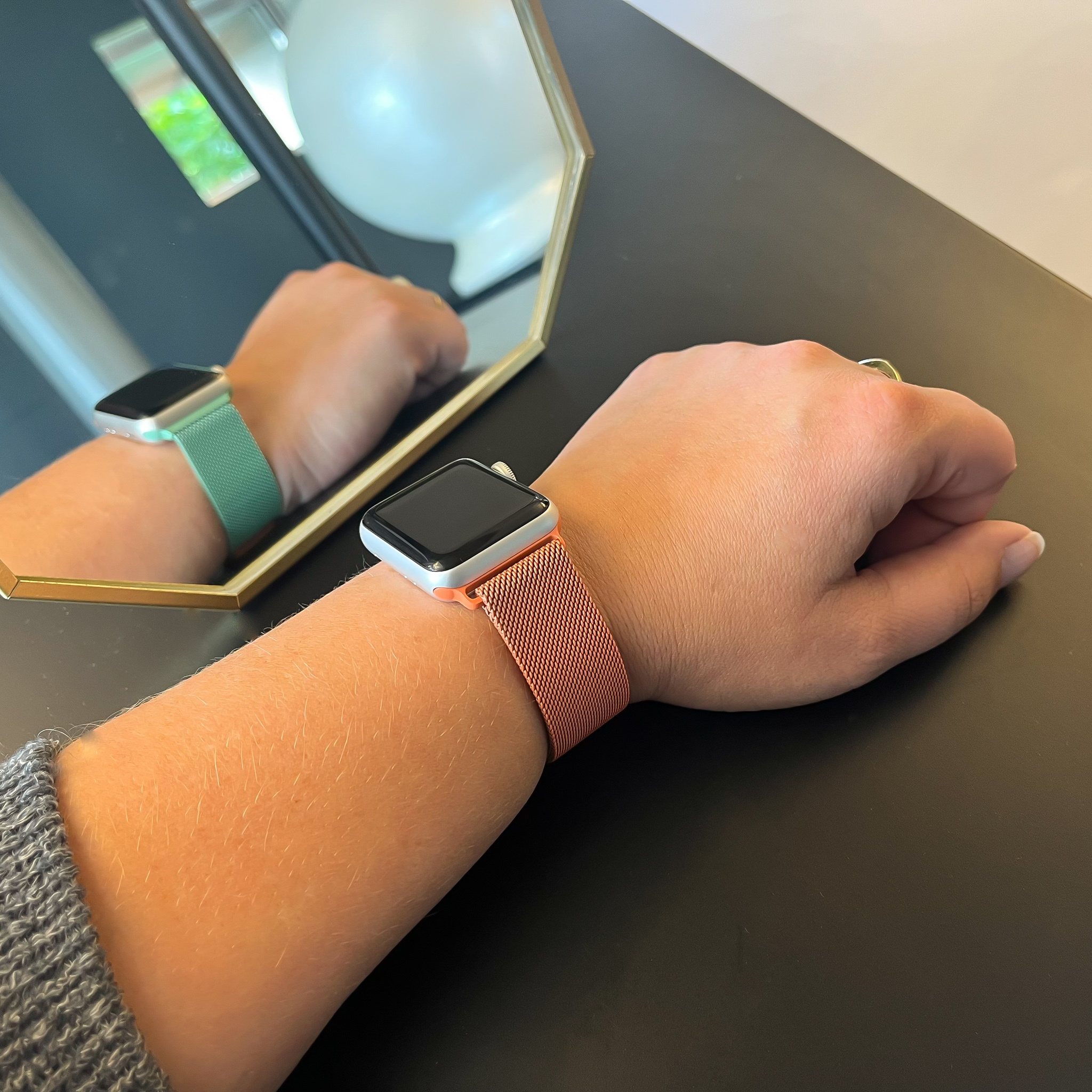 Apple Watch milanese band - groen oranje