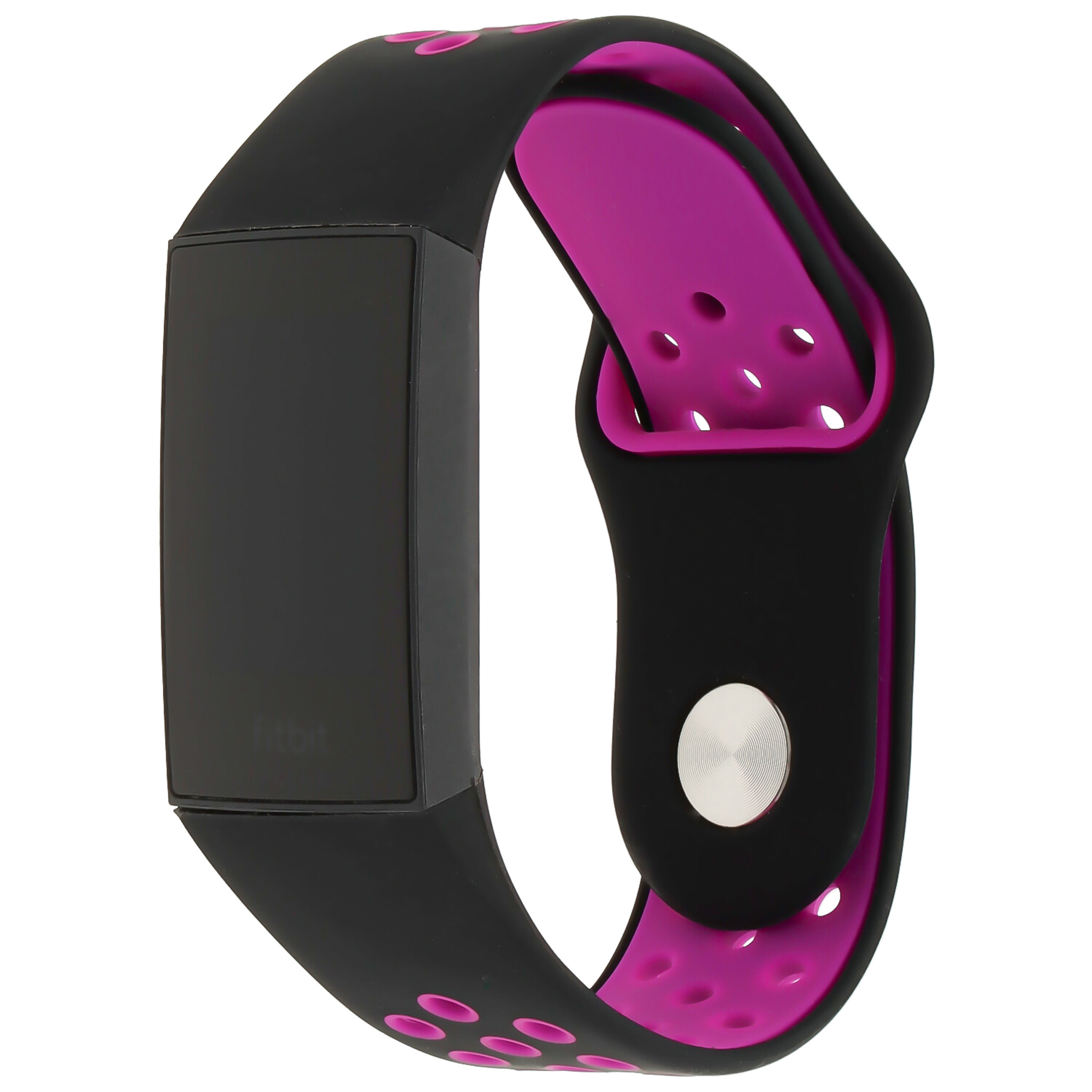 Fitbit Charge 3 & 4 dubbel sport band - zwart paars