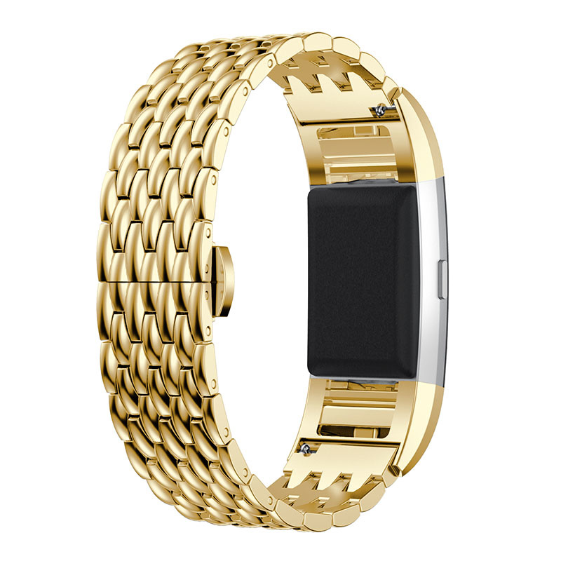 Fitbit Charge 3 & 4 draak stalen schakel band - goud