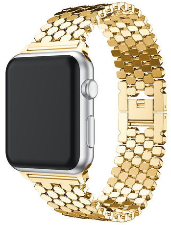 Apple Watch vis stalen schakel band - goud