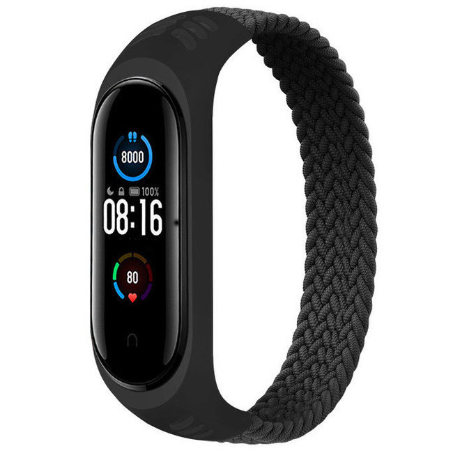 Xiaomi Mi 3/4/5/6 nylon gevlochten solo band - zwart