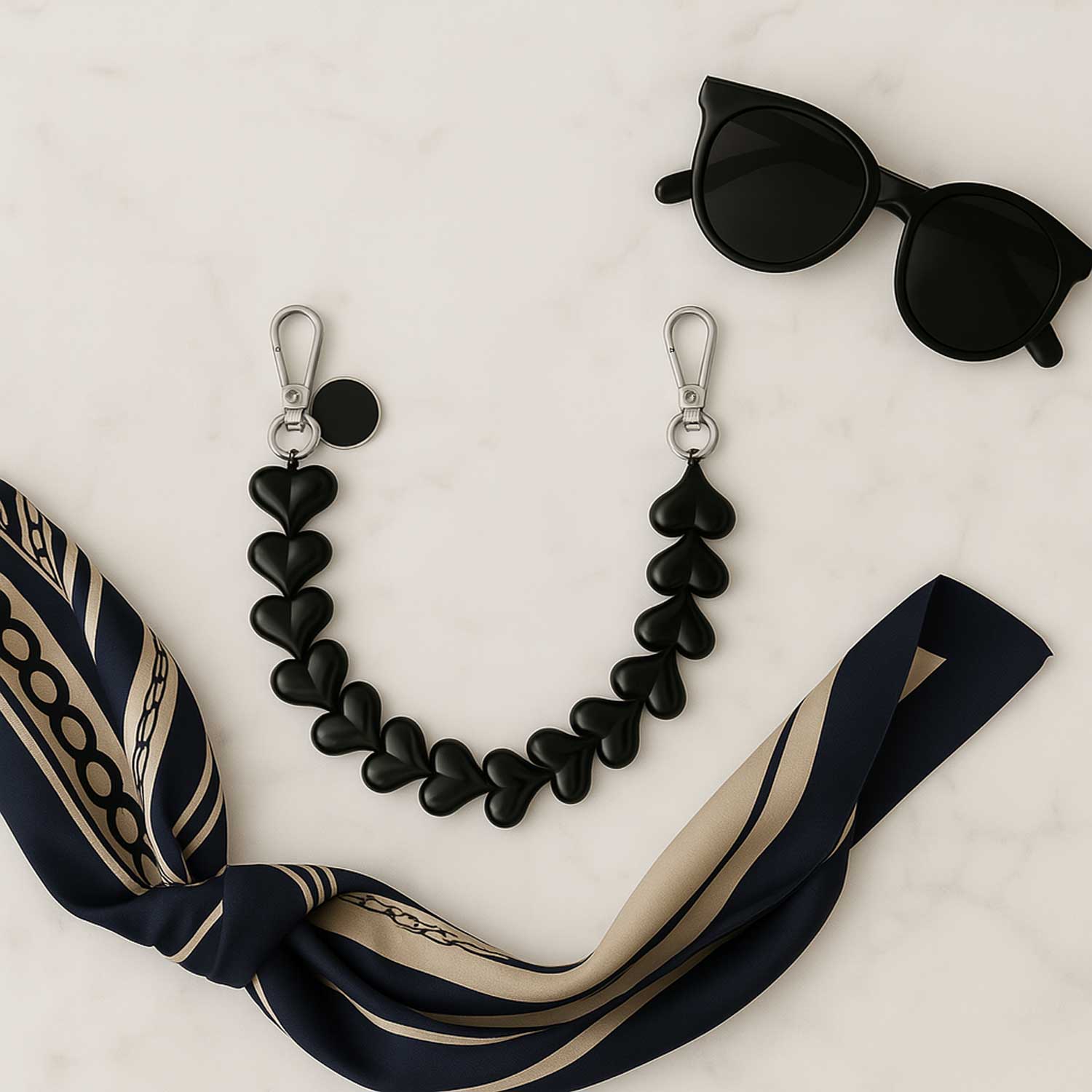 Telefoonkoord-Heart-effen-zwart-zilver-7440850414498-123watches-sfeer