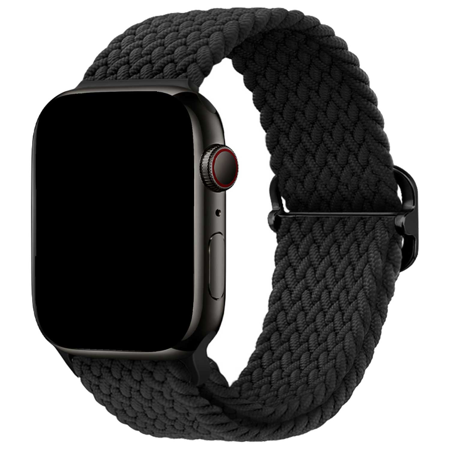 Apple-Watch-nylon-gevlochten-gesp-Weavy-band-zwart-7440850324308-123watches-hoofdfoto