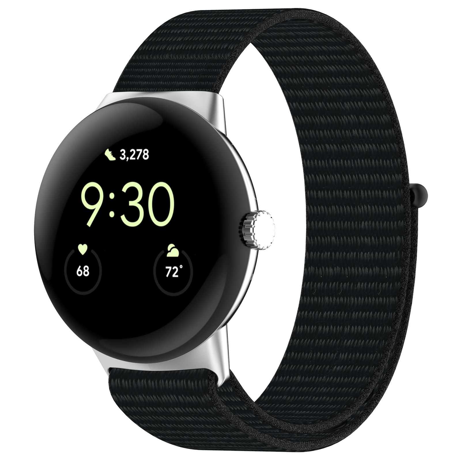Google Pixel Watch nylon sport loop band - zwart