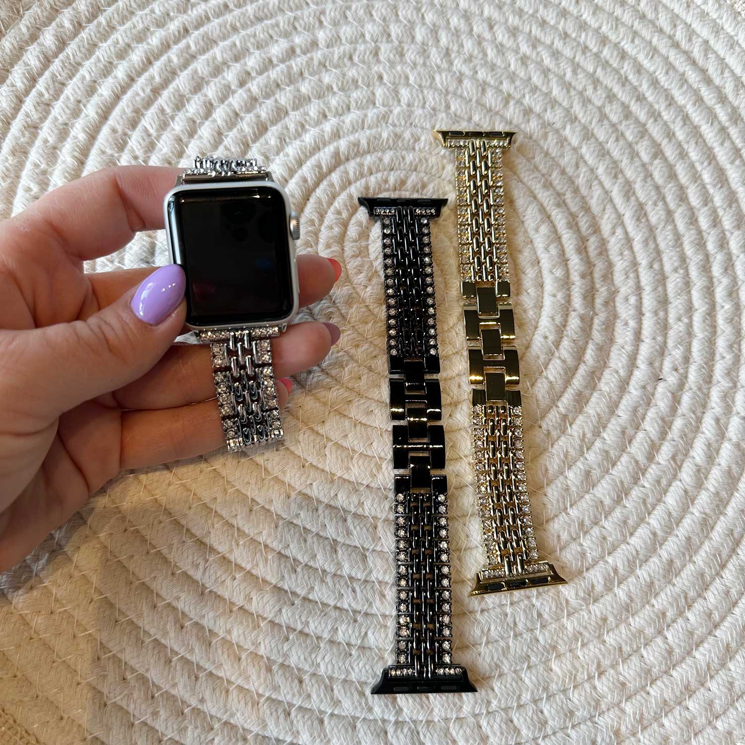 Apple-Watch-diamant-stalen-schakel-band-Eline-goud-7440850198145-123watches-sfeer
