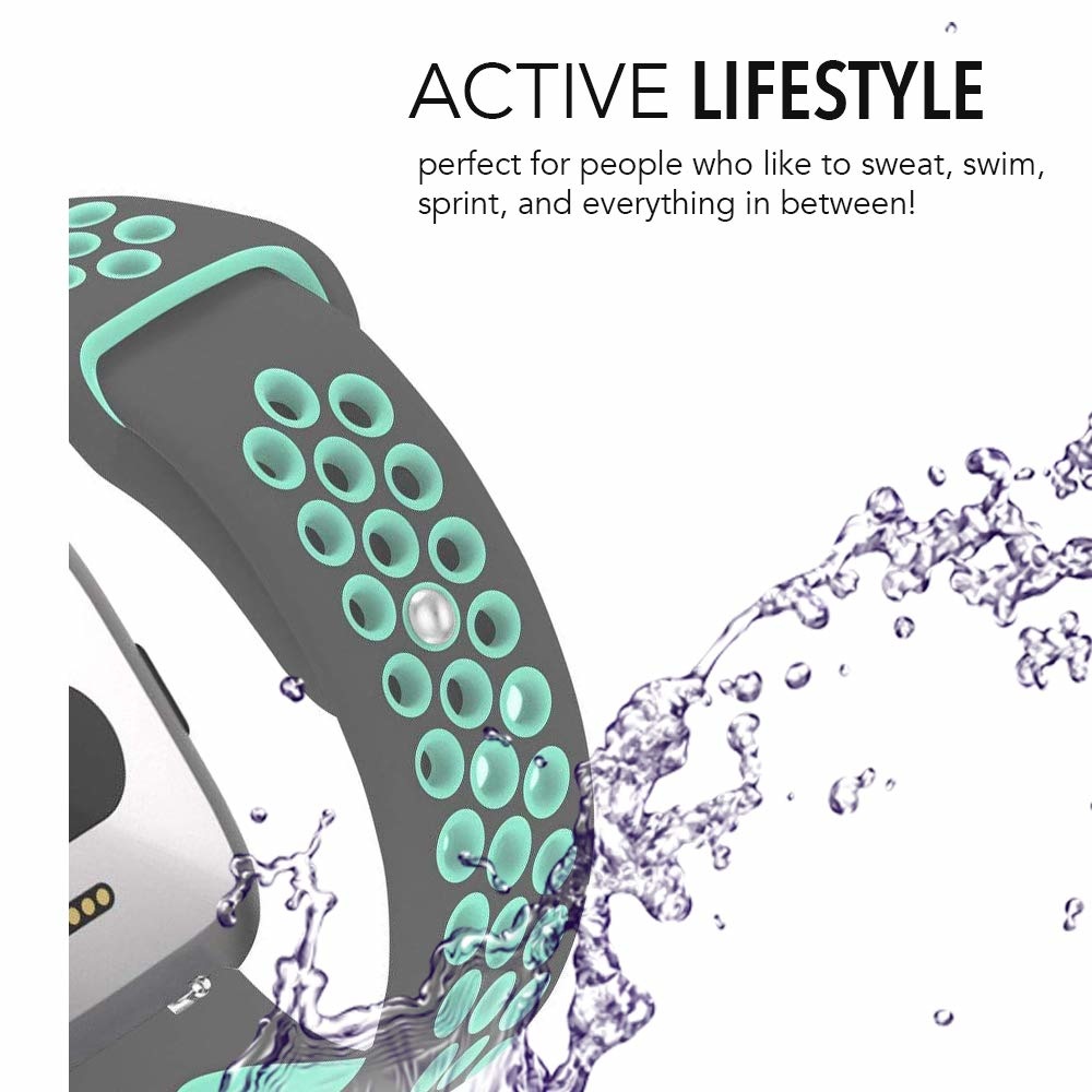 Fitbit Versa dubbel sport band - grijs blauw