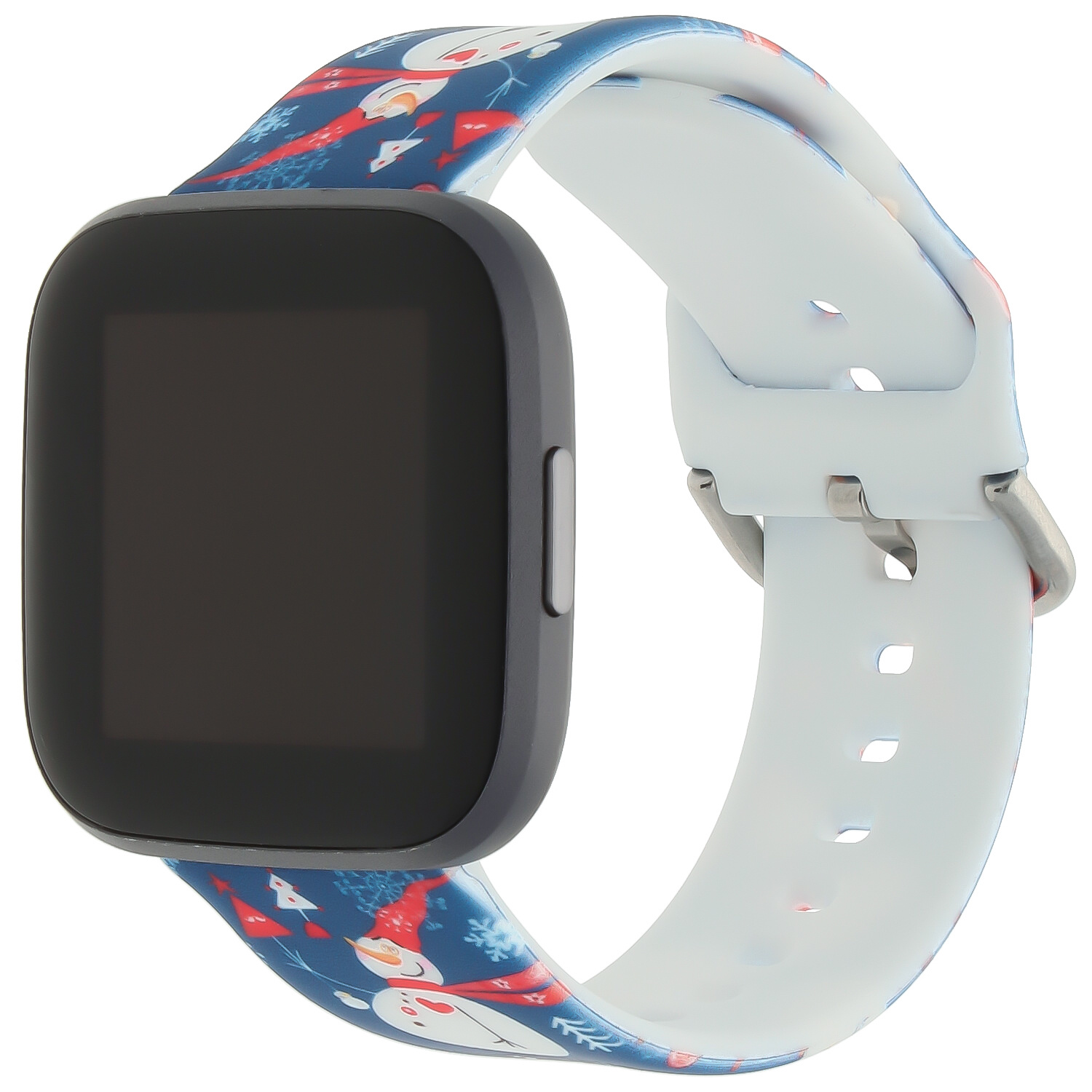Fitbit Versa print sport band - kerst sneeuwpop blauw