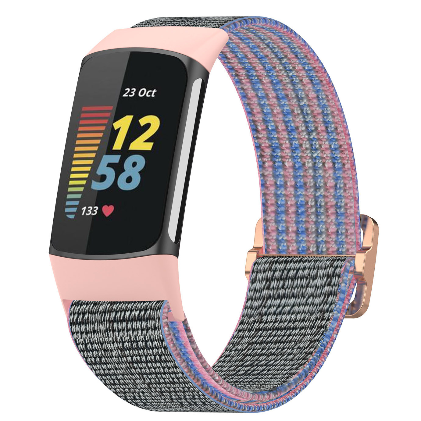 Fitbit Charge 5 nylon band - pink sand