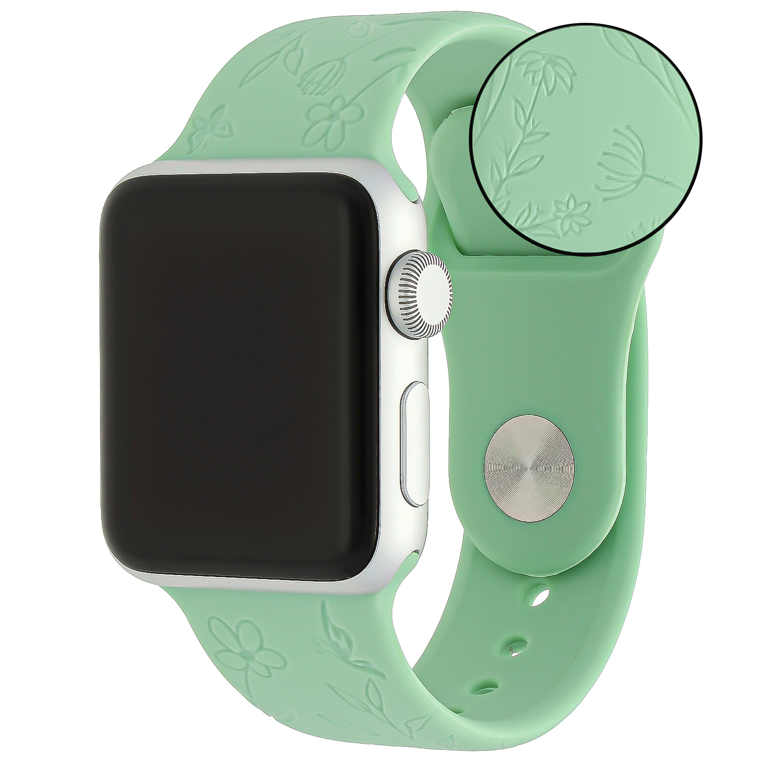 Apple Watch print sport band - bloemen groen