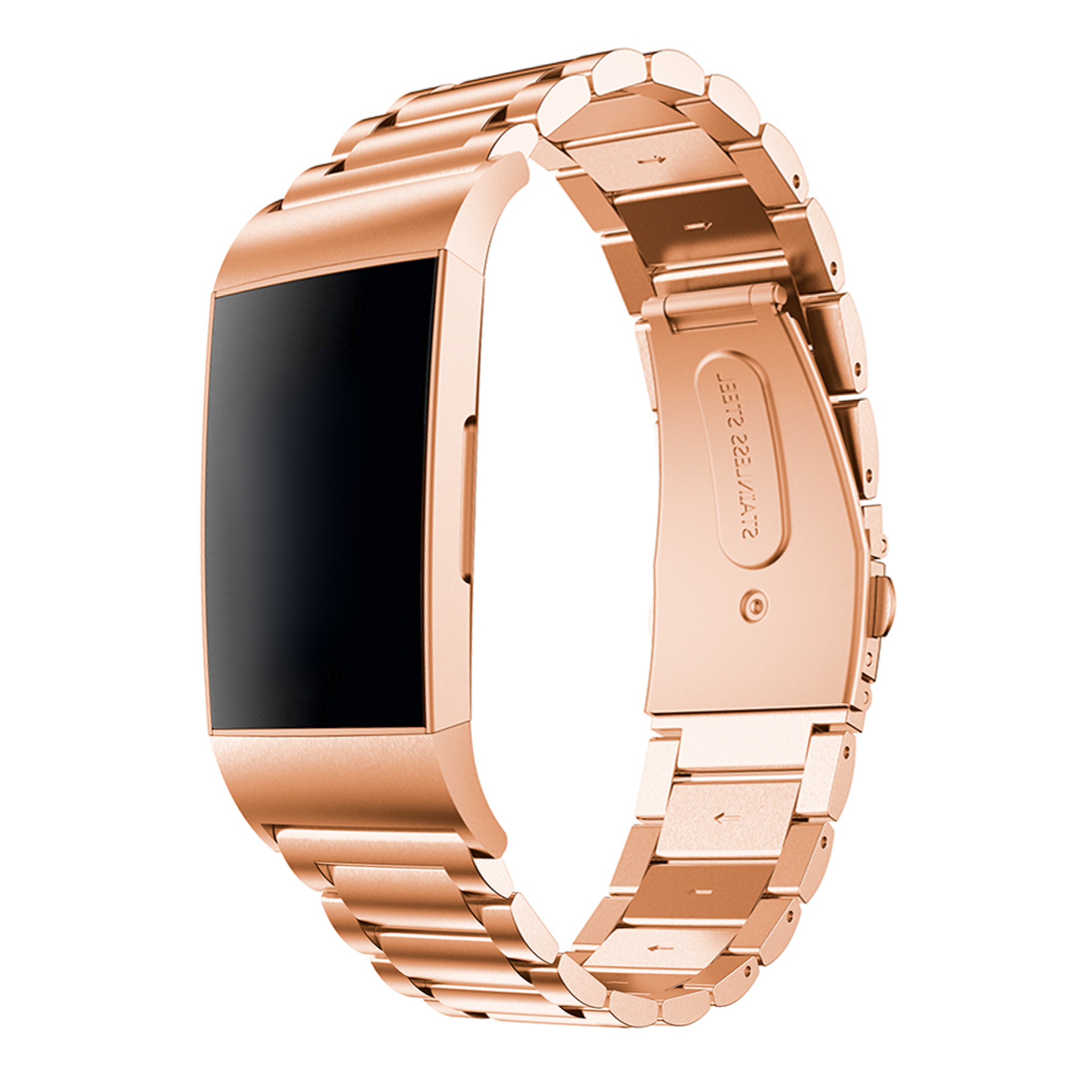 Fitbit Charge 3 4 kralen stalen schakel band rose goud