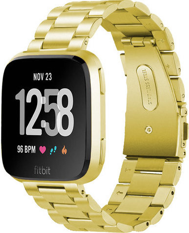 Fitbit Versa kralen stalen schakel band - goud