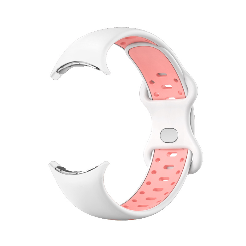 Google Pixel Watch dubbel sport band - wit roze