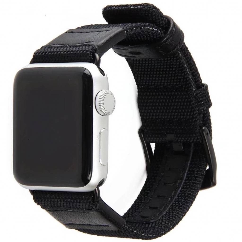 Apple Watch Nylon Military Band - Zwart