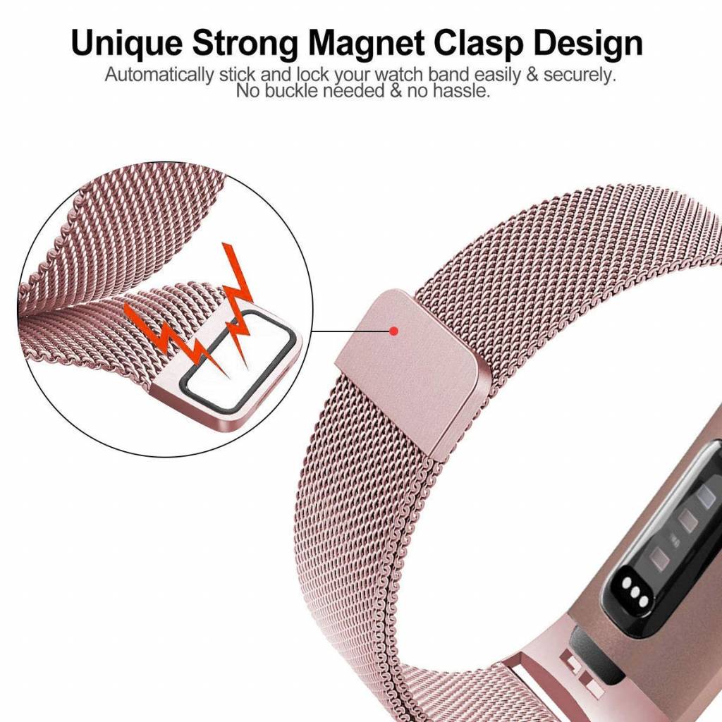 Fitbit Charge 3 & 4 milanese band - roze
