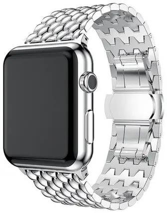 Apple Watch draak stalen schakel band zilver