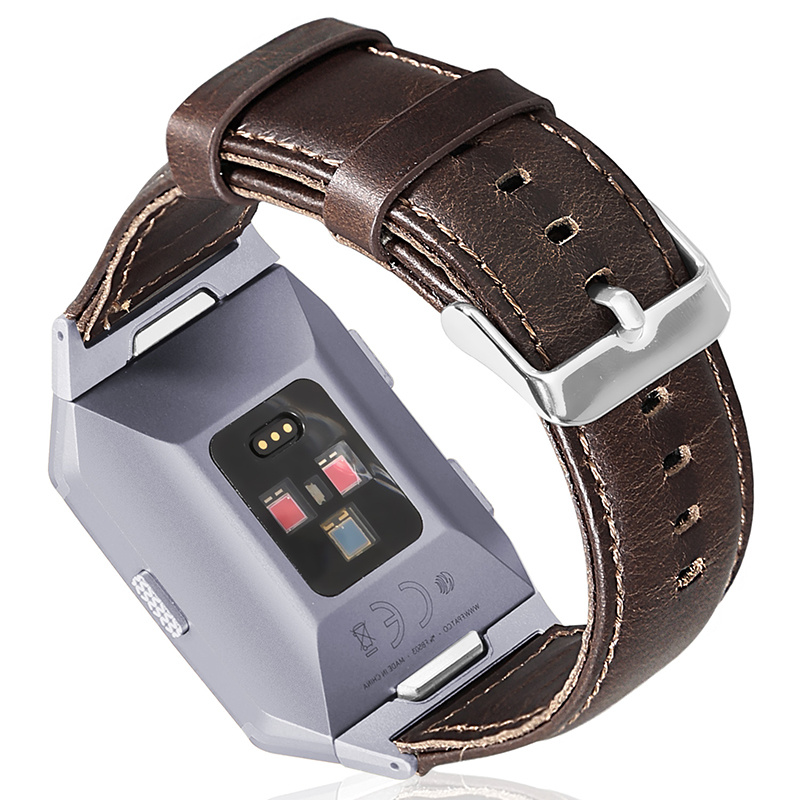Fitbit Ionic genuine leren band - donkerbruin