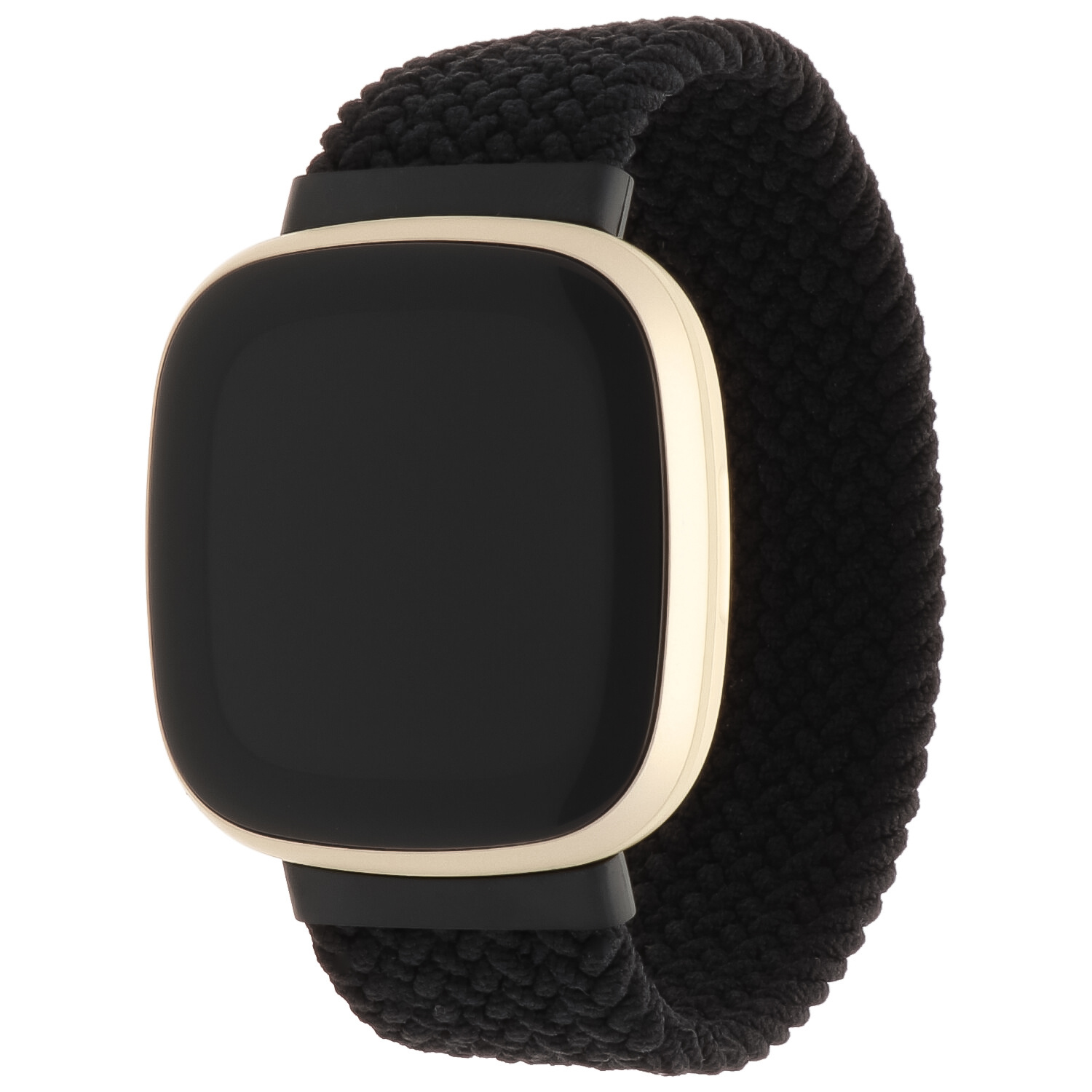 Fitbit Versa 3 / Sense nylon gevlochten solo band - zwart
