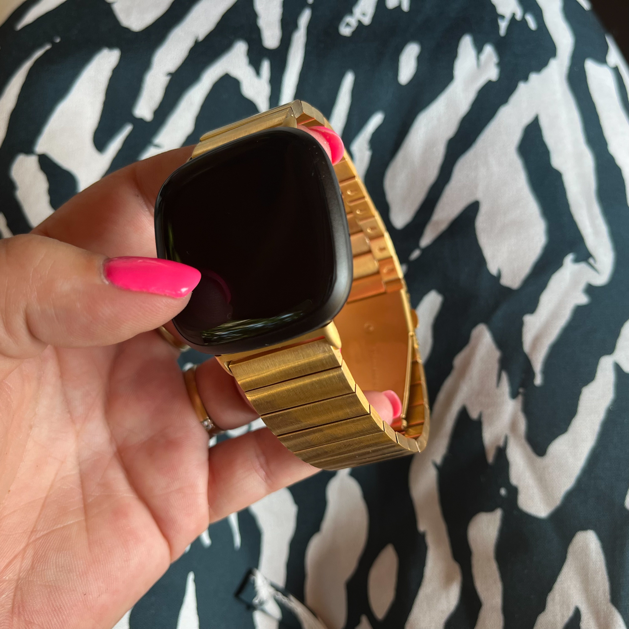 Fitbit Versa 3 / Sense stalen schakel band - goud