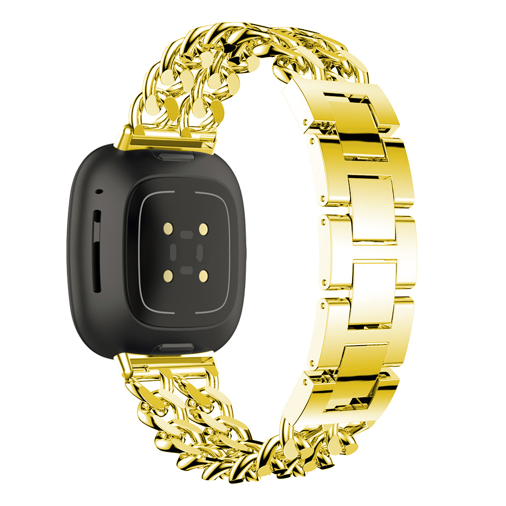 Fitbit Versa 3 / Sense cowboy stalen schakel band - goud