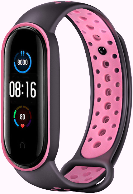 Xiaomi Mi 5/6 dubbel sport band - zwart lichtroze