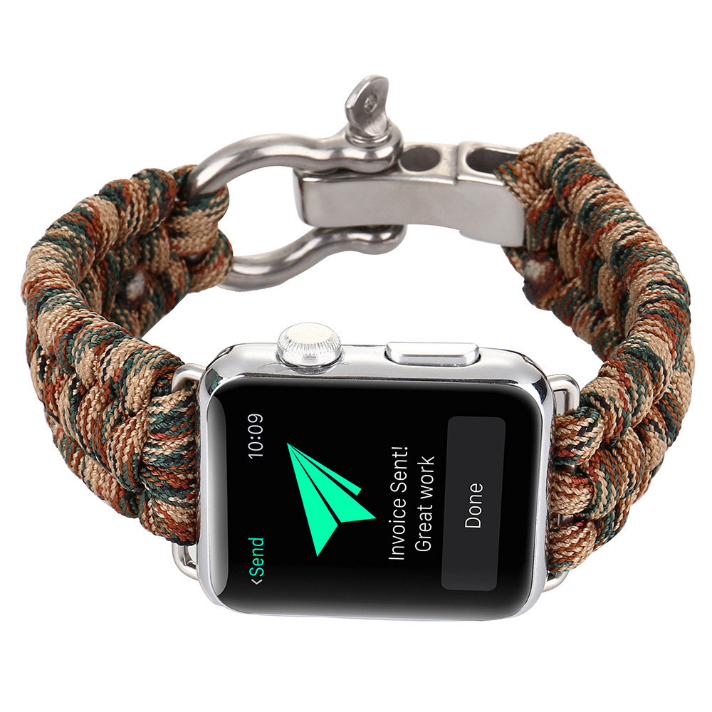 Apple Watch nylon rope band - camouflage bruin