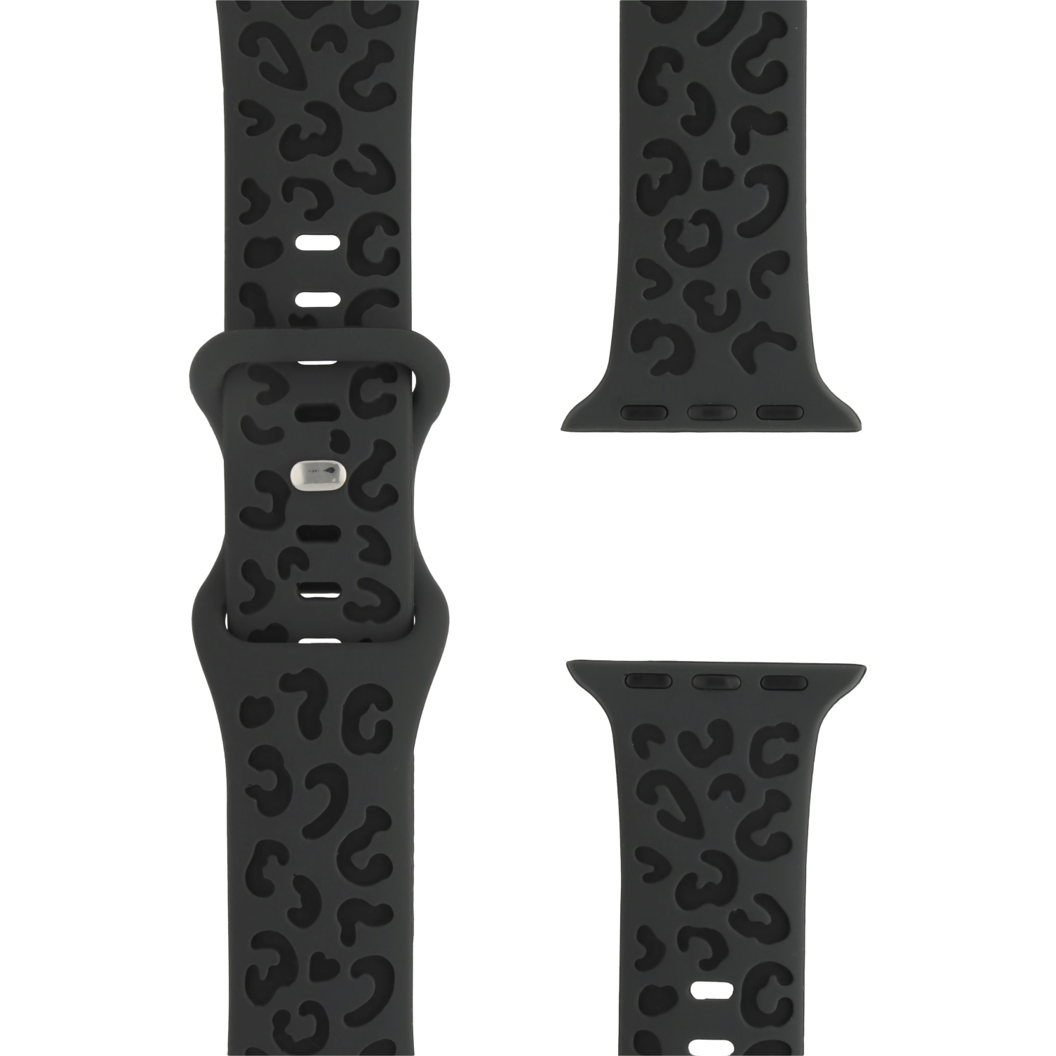 Apple Watch siliconen luipaard Wild band - zwart diepgrijs