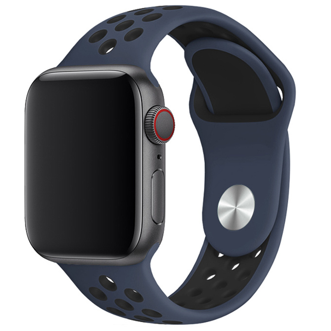 Apple Watch dubbel sport band - middernacht blauw zwart